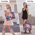 thumbnail image 6 of Large Capacity Tote Bag,Purple Yellow Blue Butterfly Pattern Handbag Fashion Luxury Tote Bag,15.7"x13"x 5.1" Inches,Laptop Compatible, 6 of 6