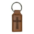 thumbnail image 2 of Keychain - Rectangle - Celtic Cross - Leather, 2 of 4