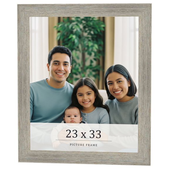 23x33 Frame Grey Real Wood Picture Frame Width 1.5 Inches | Interior Frame Depth 0.5 Inches | Barn