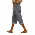 thumbnail image 2 of VV AVEORS Bermuda Shorts For Women High Waisted Drawstring Linen Shorts With Pockets 2026 Summer Casual Beach Long Shorts Gray S, 2 of 5