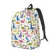 thumbnail image 1 of Disketp Cute Dinosaur print Canvas Backpack Lightweight Travel Daypack Student Rucksack Laptop Backpack-Small, 1 of 5