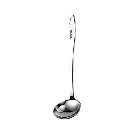 

ajkijo Soup Ladle [Rustproof Heat Resistance Integral Forming] 304 Stainless Steel Soup Spoon With Vacuum Ergonomic Round Handle Cooking Spoon For Kitchen Silver