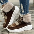 thumbnail image 5 of Lace-up Snow Boots Women's Fuzzy Mied-color Soft Sole Platform Thermal Lined Shoes Winter Non-slip Plush Boots, 5 of 7