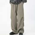 thumbnail image 5 of safuny Men's Clearance Drawstring Solid Color Casual Outdoors Pants Sports Workout Pants Athletic Pants Loose Cargo Sweatpants Pockets Trousers Big&Tall Activewear Yellow M, 5 of 7