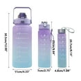 thumbnail image 3 of Tuvgenk Plastic Water Bottles with Straw with Time Marker Bike Water Bottles Purple with Handle, 3 of 5