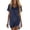 #412-Navy, variant on AUNVITO Women's Short Sleeve V-Neck Casual Dress with Pockets Breathable and Comfortable