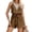 Coffee, variant on Women's Summer V Neck Romper 2025 Fashion Sleeveless Casual Waist Tie Short Jumpsuit with Pocket Spring Summer V Neck Lace Solid Color with Pockets and Waistband Exposed Back Loose Jumpsuit