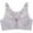 Grey, variant on Women's Front Side Buckle Lace Edge Without Steel Ring Movement Seamless Gathering Adjustment Yoga Sleep Large Bra