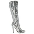 thumbnail image 6 of Ellie Shoes E-511-Tin 5" Heel with Sequins Womens Knee Boot. Silver / 5, 6 of 8