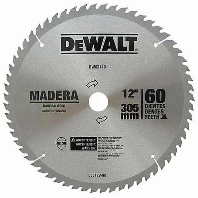 Disco Sierra DeWalt Madera 12 X 60 Dientes Eje 30mm