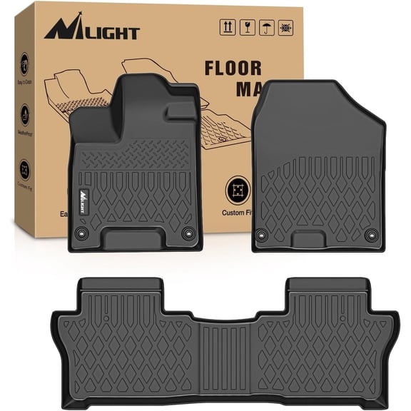 Nilight TPE Floor Mats for Honda Passport 2019 2020 2021 2022 2023 2024 2025 All Weather Custom Fit Heavy Duty Floor Liners