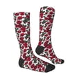 thumbnail image 3 of Picia Women Crew Soft Moisture-wicking Socks Rose Flowers Pattern Design Cotton Socks, One Size fit All, 3 of 9