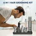 thumbnail image 3 of Hair Clipper, 5-IN-1 Professional Haircutting & Grooming Kit, Cordless Nose Beard Trimmers, IPX7 Waterproof Face Body Shaver Wet/Dry with LED Display, USB Rechargeable for Father Husband, 3 of 4