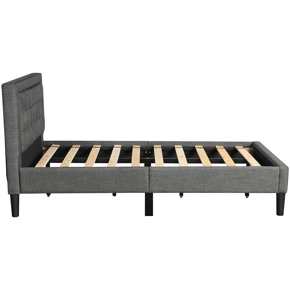 Kepooman Twin Size Upholstered Button-Tufted Panel Bed with Headboard, 83.5"L x 41.7"W x 40.2"H, Gary Kepooman Twin Size Upholstered Button-Tufted Panel Bed with Headboard, 83.5"L x 41.7"W x 40.2"H, Gary