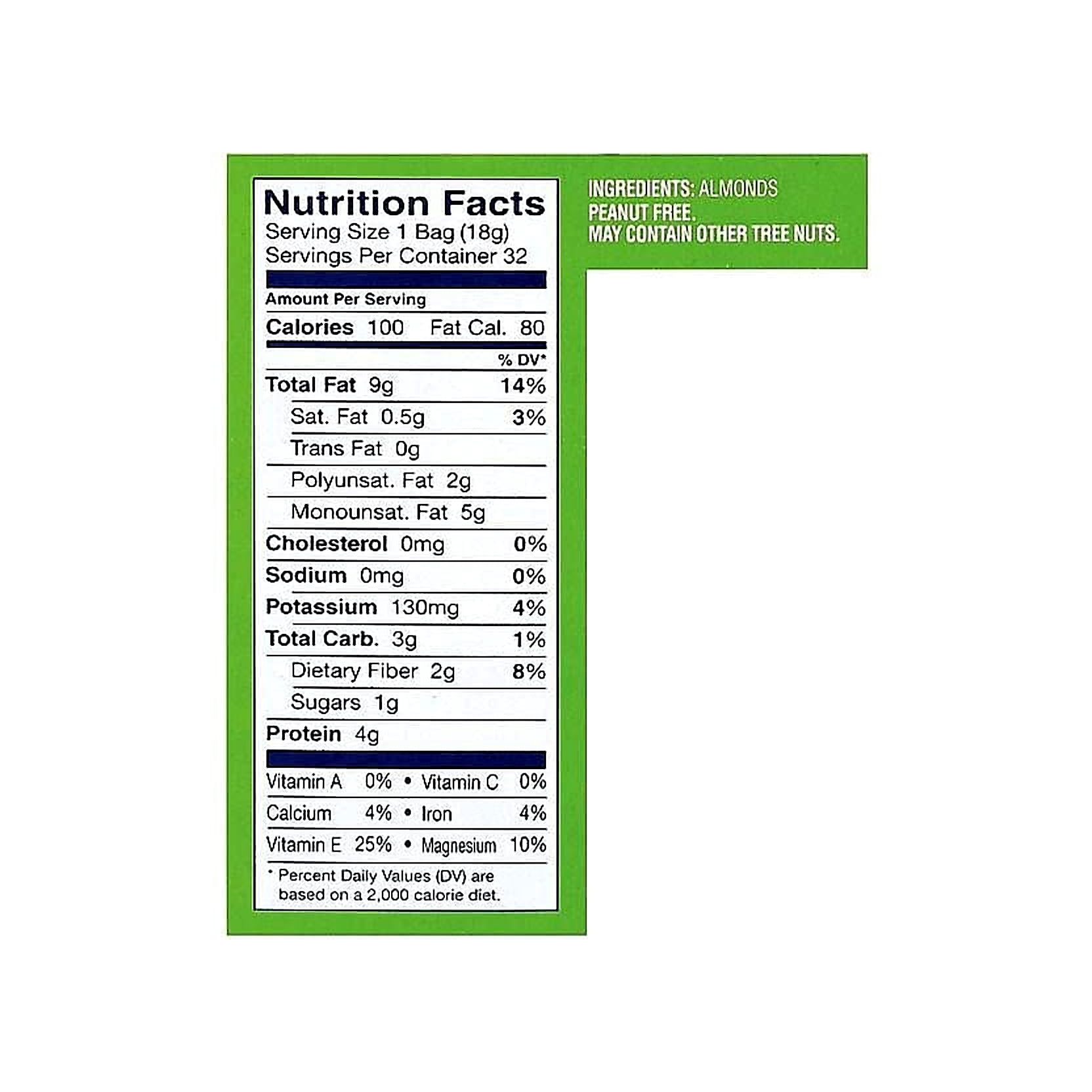 Blue Diamond Almonds, Whole Natural 100 calorie packs (32 count)