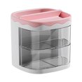 thumbnail image 2 of Injueey Portalápices multicapa Superficie lisa transparente y fácil organización para oficina de papelería Almacenamiento y organización del hogar sakura rosa, 2 of 6