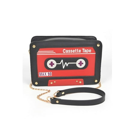FASHNZFAB Cassette Tape Novelty Crossbody Bag