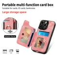 thumbnail image 3 of Dteck for iPhone 15 Pro Max Case Wallet with Card Holder,Ring Stand,Wrist Strap,RFID-Blocking PU Leather Protective Magnetic Flip Cover, Pink, 3 of 10