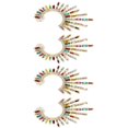 thumbnail image 3 of 2Pair Simple Irregular Geometric Semi?circular C?shaped Full Decoration Fashion Earrings, 3 of 5