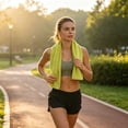 thumbnail image 7 of Absorbent Quick Dry Microfiber Sports Sweat Towel 16x31 Inch, Wavy Edge Textured Portable Fitness Workout Towel with Storage Carry Pouch for Gym Running Tennis Yoga Outdoor Exercise, Multi Colors, 7 of 7