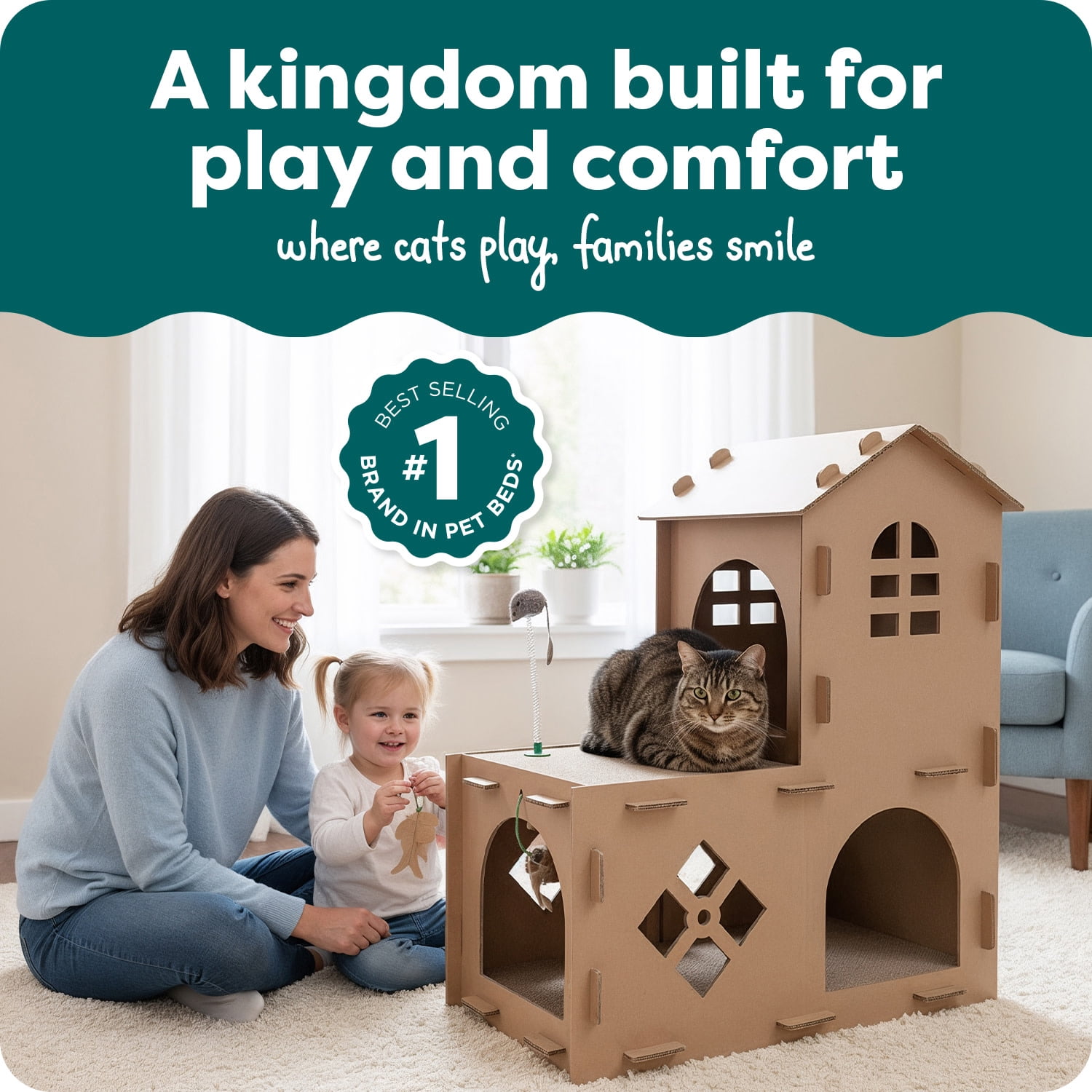 FH Tiger Tough Farmhouse 2-Level Scratcher House