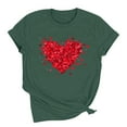 thumbnail image 2 of Womens Lover Heart Graphic Round Neck Shirt Valentines Funny Couple Matching Casual Short Sleeve Tee Tops, 2 of 8
