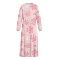 thumbnail image 5 of Xoenoiee Pink Heart Dog Paw Print Long Nightgowns for Women Long Sleeve Sleepshirt Valentine's Day Button Sleep Dress Mumu Dress V Neck Sleepwear Plus Size, Size L, 5 of 7