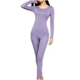 thumbnail image 2 of NominalSnug Womens Thermal Underwear Sets Built in Bra Long Sleeve Winter Warm Base Layer Top Pants for Cold Wearther Loungewear, 2 of 8