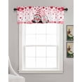 thumbnail image 3 of Valentine's Day Linen Curtain Valance for Bedroom/Bathroom/Kitchen/Office/Living/Dining Room Windows,Pink Romantic Gnomes Love Rose Floral Rod Pocket Topper Drapes Decorative Cafe Drapery Panel 42x18, 3 of 6