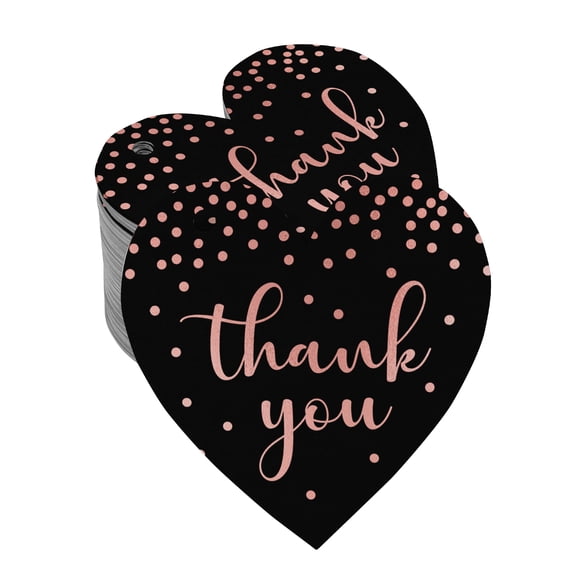 Inkdotpot Rose Gold Foil Paper Hang Tags Thank You Bridal Shower-Baby Shower-Retirement-Wedding-Birthday Favor Tags 100 Pieces