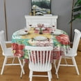 thumbnail image 2 of Round Waterproof Pioneer Tablecloth Reusable Washable Weight Fabric Table Covers for Restaurant,Picnic,Indoor and Outdoor Dining 60 Inch X 60 Inch, 2 of 6