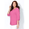 thumbnail image 3 of Catherines Women's Plus Size Petite Light And Airy Y-Neck Blouse, 3 of 6