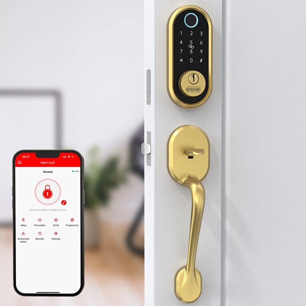 Fingerprint Front Door Lock Set Smart Locks Keypad Front Door Lock with Handle Keyless