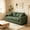Dark Green + Wood+Fabric + Foam, variant on AUU 69-Inch Two-Seater Textured Fabric Sofa – Comfortable Upholstered Couch with 2 Throw Pillows & Sturdy Plastic Legs for Living Room, Apartment, or Office
