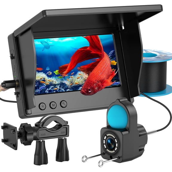 Underwater Fishing Camera 1080P HD, Portable Fish Finder with 4.3" LCD Display & Infrared Night Vision, IP68 Waterproof 5000mAh, 15M Cable - Ice Lake Boat Kayak Fishing