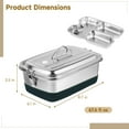 thumbnail image 5 of Stainless Steel Bento Box 2L / 67.6 oz 3-Compartment Lunch Container for Youngsters & Adults, Double Layer, Leak-Proof Food Storage with Handle, 8.7 x 6.1 x 3.5 in, 5 of 6