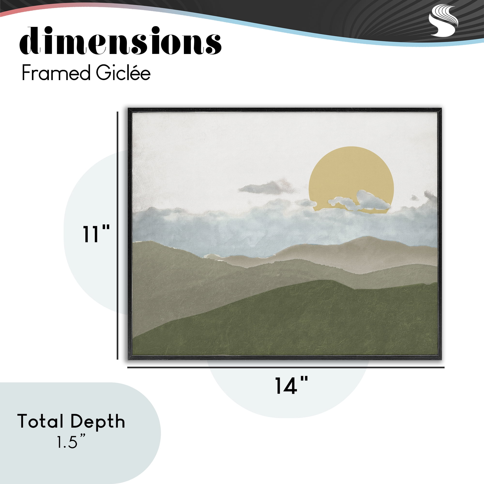 Stupell Industries Earthen Dreams Sunrise Black Framed Giclee Art, design by Elizabeth Medley