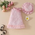 thumbnail image 5 of CIAKGIAF Girls Dresses Comfortable Mesh Fluffy Bow Summer Floral Decor Casual Round Neck Sleeveless Knee Length Dress Pink for 6-9 Months, 5 of 9