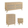 thumbnail image 1 of Pemberly Row Ensemble de 3 - Commode et Table de Nuit et Coffre en Chêne, 1 of 13