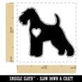 thumbnail image 2 of Welsh Terrier Dog with Heart Self-Inking Rubber Stamp Ink Stamper - Brown Ink - Small 1 Inch, 2 of 7