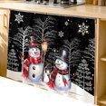 thumbnail image 2 of Black Christmas Cabinet Curtain 35"Wx35"L, Dustproof Under Sink Skirt with Self Adhesive Tape, Winter Snowman Xmas Tree Snowflake Cabinet Curtain Cover for Kitchen Sink, Bathroom Vanity, Laundry Room, 2 of 9