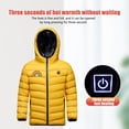 thumbnail image 6 of Lovskoo 4-15Y Kids Teens Unisex Heated Jacket A Usb Intelligent Constant Temperature Heated Windproof Plus Size Coat For Children Winter 3 Heated Jacket Coat Yellow, 6 of 7