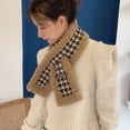 thumbnail image 3 of Women Winter Scarf Fashion Soft Plush Houndstooth Warm Scarf Windproof Scarf, 3 of 10