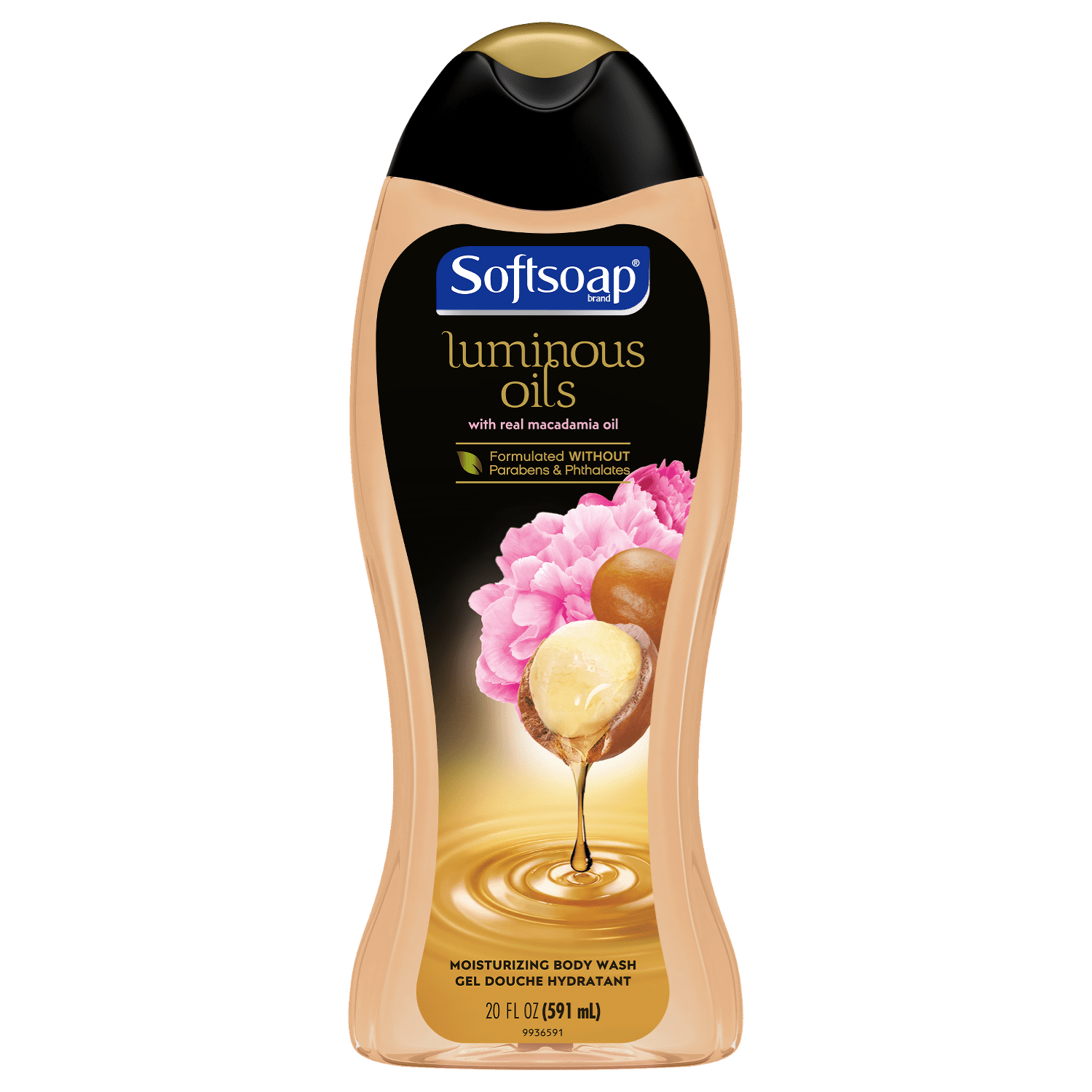 Softsoap Moisturizing Body Wash, Luminous Oils Macadamia Oil & Peony, 20 Ounce