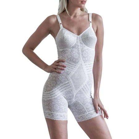 

Womens White Nylon/Spandex Extra Firm Shaping Long Leg Body Shaper (40B)