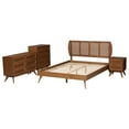 thumbnail image 3 of Baxton Studio Asami Mid-Century Bedroom Set, 4-Piece, Walnut Brown, 3 of 15