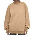 thumbnail image 2 of Oversized Soft Solid Sweatshirt for Women, Crewneck Sweatshirts Women Pullover Long Sleeves, Pullover Sweaters Casual Clothes Camel XL, 2 of 5