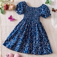 thumbnail image 4 of Robes pour Adolescentes Imprimé Fleuri Manches Courtes Cadeau Tendance Princesse Tenue Décontractée Robe Fille Marron 1-2 Ans, 4 of 4