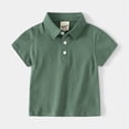 thumbnail image 2 of NIEWTR Uniform Shirts For Boys Toddler Uniform Shirts Kids Boys Short Sleeve Polo Casual Back To SchoolTee Top Breathable 2T 3T 4T 5T(A-Green,12-18 Months), 2 of 4