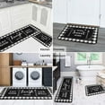 thumbnail image 6 of 2 Piece Buffalo Plaid Black and White Kitchen Rug Set, Home Kitchen Sink Rugs and Mats Non Skid Washable Absorbent Microfiber Kitchen Floor Carpet 17" x 47"+17" x 30", 6 of 6